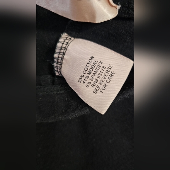 Philosophy Republic Clothing Black Leggings Long Soft Modal Cotton Grey Strip M - Picture 2 of 4